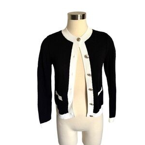 H&M Black and White Knit Cardigan Sweater